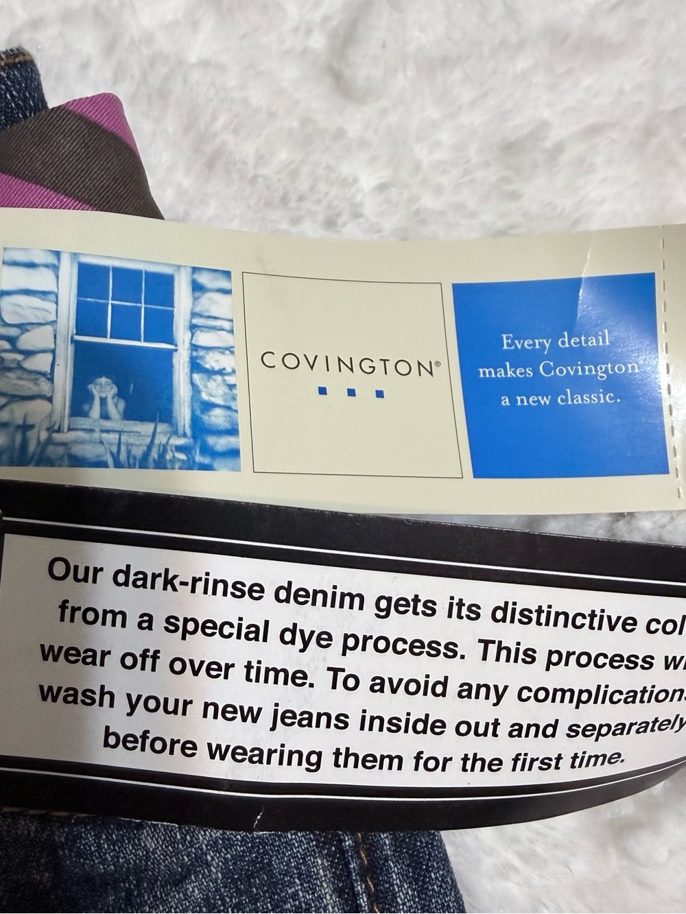 Covington Women's Dark Blue Flare Jeans with Pink Striped Belt - Size 6 - Picture 6 of 16